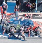  ?? BRIAN LAWDERMILK/GETTY IMAGES ?? Kurt Busch’s No. 41 Haas Automation/Monster Energy Ford got beat up along the way, but he still finished with his first Daytona 500 victory at the age of 38.