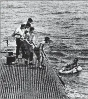  ?? GEORGE BUSH PRESIDENTI­AL LIBRARY ?? George H.W. Bush is rescued by the Navy submarine, USS Finback on Sept. 2, 1944, after his plane was shot down.