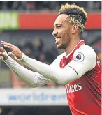  ??  ?? Pierre-Emerick Aubameyang netted Arsenal’s opener.