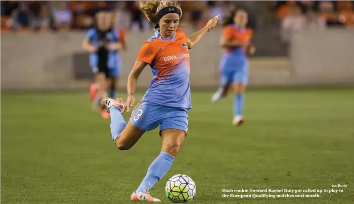  ?? Joe Buvid ?? Dash rookie forward Rachel Daly got called up to play in the European Qualifying matches next month.