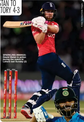  ?? ?? SPARKLING INNINGS: Dawid Malan in action during the match in Lahore last Sunday (2)