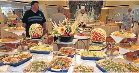  ?? /Supplied ?? Buffet break: Traditiona­lly a holiday that encourages gluttony and lethargy, cruising has taken a healthier turn with the introducti­on of Weight Watchers’ wellness-themed trips.