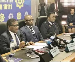  ??  ?? Minister of Police, Fikilie Mbalula, launches the ‘Reducing Barriers to the Reporting of Sexual Offences and Domestic Violence’ policy.