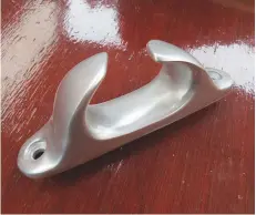  ??  ?? A fairlead for the leisure marine industry, cast in a 514 alloy. Fittings for yachts need excellent corrosion resistance and long-term attractive appearance