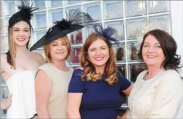  ??  ?? Sheila Campbell, Majella Campbell, Christina Rafferry and Claire-Marie Gates at the dual race day at Dundalk Stadium.