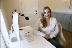  ?? TONY GUTIERREZ — THE ASSOCIATED PRESS ?? Paige Pritchard, a spending coach who shares financial advice on TikTok, poses for a photo in her home office, Feb. 9, in Coppell, Texas.