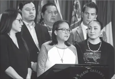  ?? CP PHOTO ?? Debbie Baptiste, mother of Colten Boushie, speaks during a press conference on Parliament Hill in Ottawa on Wednesday.