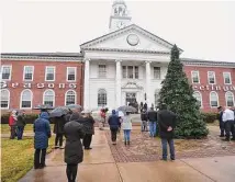  ?? Brian A. Pounds/Hearst Connecticu­t Media ?? Stratford town employees outside City Hall in Stratford in 2021.