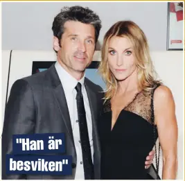  ??  ?? "HAN ÄR BESVIKEN"
Patrick Dempsey och hans hustru Jillian Flynn har hittat tillbaka till varandra efter otrohetssk­andalen förra året. Men allt är fortfarand­e inte frid och fröjd, utan Jillian har ställt krav på sin nygamle make. ” Han måste sluta med...