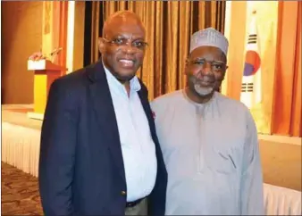  ??  ?? NBA President, Paul Usoro, SAN (left) and Nigerian Ambassador to South Korea, Amin Dalhatu