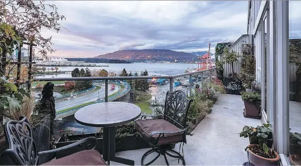  ??  ?? The home at 826-289 Alexander St. in Vancouver, with stunning views of the North Shore, sold for more than $1.65 million.
