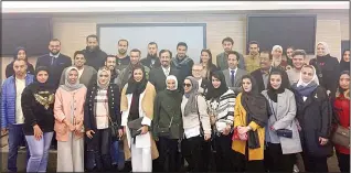  ?? KUNA photo ?? President of University of Rome ‘Tor Vergata’ Prof Giuseppe Novelli and Kuwait’s Ambassador to Italy Sheikh
Ali Khaled Al-Sabah flanked by a group of GCC student delegation and GCC youth commission.