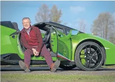  ??  ?? Willie Rennie drove a Lamborghin­i Huracan at the Ingliston racing circuit at the weekend.