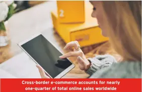  ?? ?? Cross-border e-commerce accounts for nearly one-quarter of total online sales worldwide