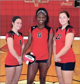  ??  ?? Seniors Madi Graham, Jerriale Jackson and Gracen Hobbs are hoping to get the Lady Warriors back to the Class AAA Elite Eight for the third time in the past four seasons. (Messenger photo/Scott Herpst)