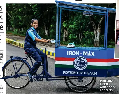  ??  ?? Iron lady: Vinisha with one of her carts