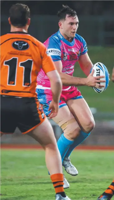  ?? Pictures: ANNA ROGERS ?? CLUB STALWART: Northern Pride’s David Murphy goes on the attack against Easts Tigers in Saturday night’s Intrust Super Cup match at Barlow Park.