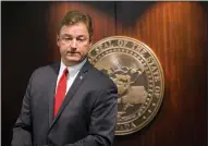  ?? Associated Press ?? GOP: Sen. Dean Heller, R-Nev., during a press conference where he announced he will vote no on the proposed GOP healthcare bill at the Grant Sawyer State Office Building on Friday in Las Vegas.