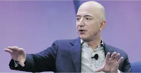  ?? Peter Foley / Bloo mberg news files ?? Jeff Bezos, CEO of Amazon.com Inc., urged his 180,000 employees to give The New York Times article “a careful read” but said it “doesn’t describe the Amazon I know or the caring Amazonians I work with every day.”