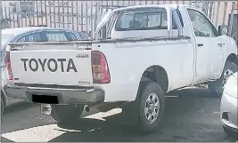  ?? ?? The Toyota D4D that was stolen while parked next to the road at Mkholokhol­o in Mbabane.