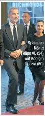  ?? ?? Spaniens König Felipe VI. (54) mit Königin Letizia (50)