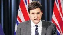  ?? CHAD HIPOLITO/THE CANADIAN PRESS/FILES ?? “The immediate recourse that’s available to us is to potentiall­y sue the Alberta government,” says B.C. Attorney General David Eby.