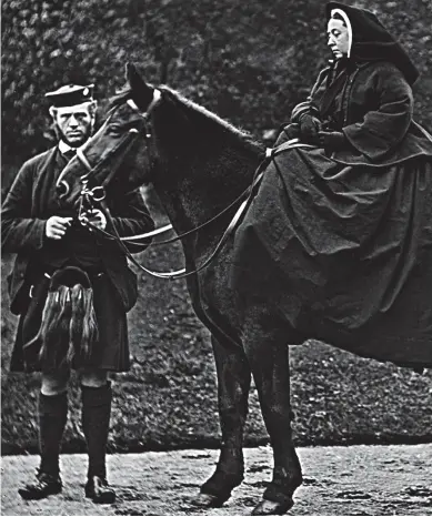  ??  ?? Faithful servant: John Brown with Queen Victoria in 1863. He died 20 years later, aged 56