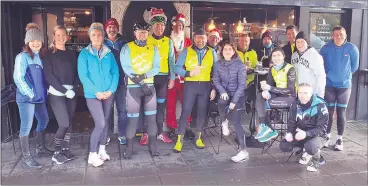  ?? ?? After the Marymount Christmas Cracker cycle, participan­ts and supporters.