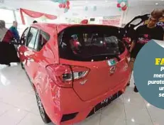  ??  ?? PERODUA Myvi generasi ketiga dapat sambutan sejak dilancarka­n.