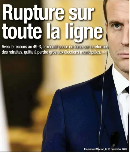  ??  ?? Emmanuel Macron, le 18 novembre 2019.