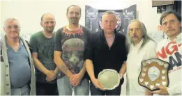  ??  ?? Wanty’s Division 2 and Shield Competitio­n winners Unicorn AW from left to right: Tony Wooldridge, Duane Freer, Daz Beasly, Captain Andy Wooldridge, LDPCDL Committee Member John Monk and Ants Hoare.