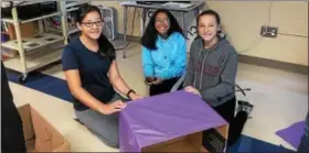  ??  ?? Kutztown Area High School Leo Club is collecting supplies to assist Texas victims of Hurricane Harvey. On Sept. 8 during the Leo Club meeting, the club worked on the collection flyers and boxes and by noon the school was plastered with notices about...