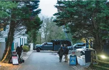  ?? CAROLYN KASTER/AP ?? This access road leads to President Joe Biden’s home in Wilmington, Del., where documents were found.