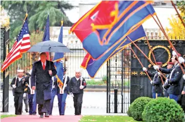  ??  ?? Trump arrives at the Suresnes American Cemetery and Memorial in Paris. — Reuters photo