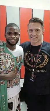  ?? /SUPPLIED ?? Ex-WBC silver champ Lerato Dlamini and trainer Colin Nathan.