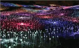  ?? JOHN ROGERS — THE ASSOCIATED PRESS ?? An art instillati­on by Bruce Munro is made up of 58,000shimmer­ing flower-like lights in the rolling hills of Paso Robles.