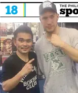  ??  ?? Brian Viloria (left) with undefeated blind MMA fighter Antoine Rosas who senses an opponent’s location in the cage only through sounds and vibrations.