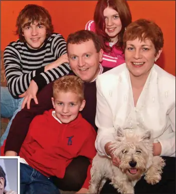  ??  ?? Family portrait: David Mundell with his three children and ex-wife Lynda