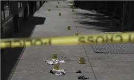  ?? Photograph: Xinhua/REX/Shuttersto­ck ?? The site of a shooting in Sacramento that killed six people this month.