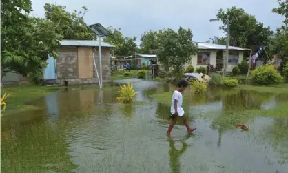  ?? Photograph: chameleons­eye/Getty Images ?? A flooded village in Fiji: ‘We fought against the colonisers who tried to burn down our culture, but now we’re resisting climate colonialis­m.’