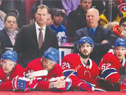  ?? JOHN MAHONEY FILES ?? “Imagine we didn’t win the first round and we don’t get (Alexis) Lafrenière?” Canadiens coach Claude Julien, right, says. “How are the fans going to react then?”