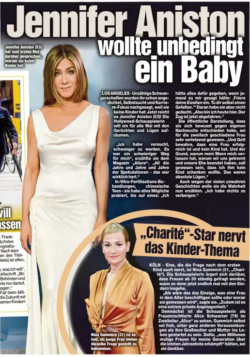  ?? ?? Jennifer Aniston (53) hat zum ersten Mal darüber gesprochen, warum sie keine Kinder hat.