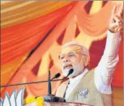  ?? ANI ?? Prime Minister Narendra Modi addresses a public meeting ahead of Gujarat assembly elections in Gir Somnath on Sunday.