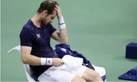  ?? Photograph: Matthew Stockman/Getty Images ?? Andy Murray was beaten 6-2, 6-3, 6-4 by Félix Auger-Aliassime in his second-round match at the US Open.