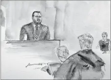  ?? CP PHOTO ?? In this artist’s sketch, Nicholas Butcher, testifies in a Halifax courtroom on Thursday. Nicholas Butcher has taken the stand in his own defence at his seconddegr­ee murder trial in the death of Halifax yoga instructor Kristin Johnston.