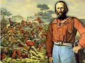  ??  ?? Memoria
Un ritratto di Giuseppe Garibaldi nel quale il rivoluzion­ario indossa i jeans, oggi conservati a Roma