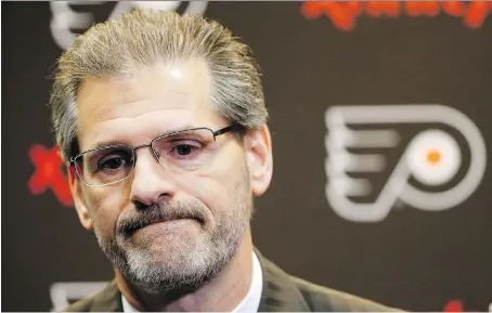  ?? MATT ROURKE/AP/FILES ?? The Philadelph­ia Flyers have fired general manager Ron Hextall with the team holding a 10-11-2 record and coming off a 6-0 drubbing by the Toronto Maple Leafs on Hockey Night in Canada. Hextall, one of the most popular players in team history, was in his fifth season as GM.