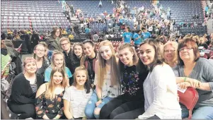  ?? SUBMITTED ?? The students and their chaperones from Waterford Valley High School’s Social Justice group gathered at their seats in Scotiabank Place in Halifax just prior to the start of We Day Atlantic activities on Thursday.