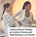  ??  ?? Jessica Brown Findlay as Lenina Crowne and Kylie Bunbury as Frannie
