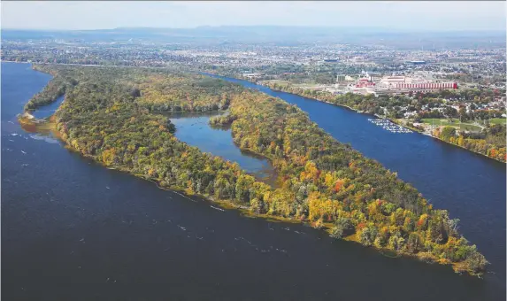  ?? MIKE DEMBECK/NATURE CONSERVANC­Y OF CANADA ?? A Quebec nature reserve since 2013, Kettle Island is an oasis of urban greenery even with its biting bugs and rash-inducing plants.